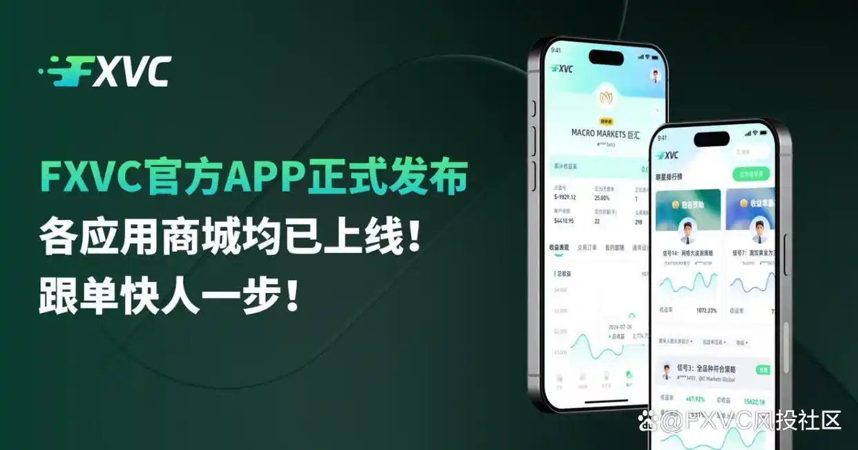 FXVC官方APP正式发布，各应用商城均已上线！跟单快人一步！
